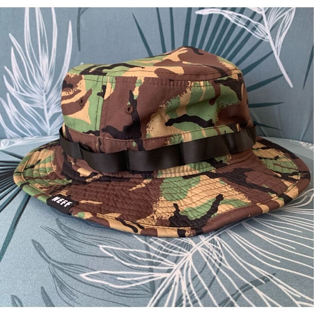 Neff Bucket Hat Boonie Cap Jungle Hunt Camo Outdoor Hiking Beach Sun